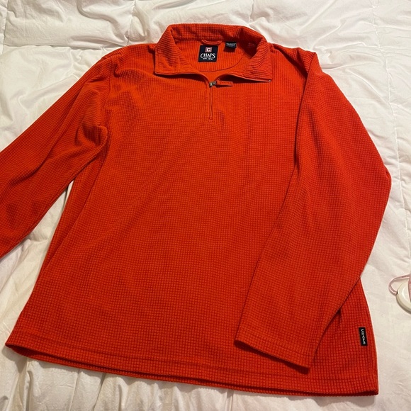 Chaps Other - Chaps mens orange long sleeve 1/4 zip pullover size large  sweater soft